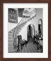 1920s Interior Staircase Wrought Iron Railing Fine Art Print