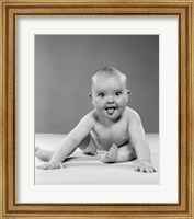 1950s Portrait Of Baby Sitting Fine Art Print