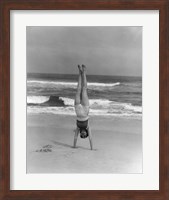 1930s Woman Doing Handstand Fine Art Print