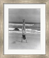 1930s Woman Doing Handstand Fine Art Print