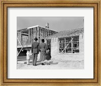 1950s Family Looking At New Home Fine Art Print