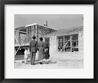 1950s Family Looking At New Home Fine Art Print