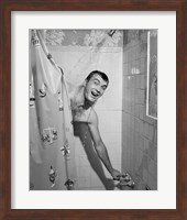 1950s Man In Shower Fine Art Print