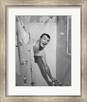 1950s Man In Shower Fine Art Print