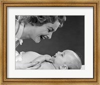 1950s Close-Up Profile Of Smiling Mother L Fine Art Print
