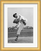 1950s Teen In Baseball Uniform Fine Art Print