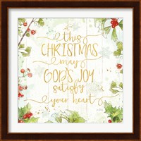 Christmas Sentiments III Gold on Wood Fine Art Print