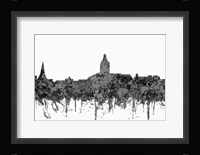 Annapolis Maryland Skyline - Cartoon B&W Fine Art Print