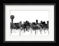 Knoxville Tennessee Skyline - Cartoon B&W Fine Art Print