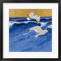 Seagulls with Gold Sky III Framed Print
