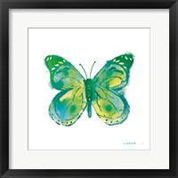 Birdsong Garden Butterfly I on White Framed Print