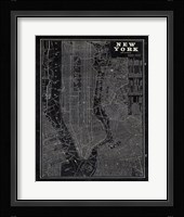 Blueprint Map New York Framed Print