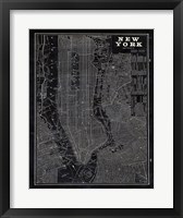 Blueprint Map New York Framed Print