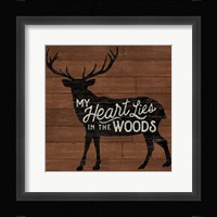 Lake Lodge II on Walnut Framed Print