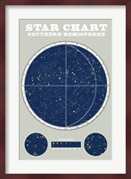 Southern Star Chart Blue Gray Fine Art Print