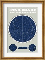 Northern Star Chart Blue Gray Fine Art Print