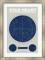 Northern Star Chart Blue Gray Fine Art Print