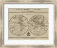 Map of the World Sepia Fine Art Print