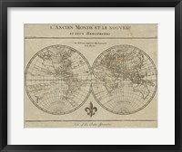 Map of the World Sepia Fine Art Print