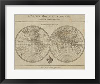 Map of the World Sepia Fine Art Print