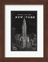 Blueprint Map New York Chrysler Building Black Fine Art Print