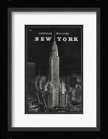 Blueprint Map New York Chrysler Building Black Framed Print