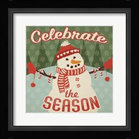 Retro Christmas VII Celebrate the Season Framed Print