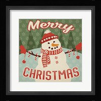 Retro Christmas VII Merry Christmas Framed Print