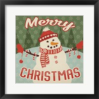 Retro Christmas VII Merry Christmas Framed Print
