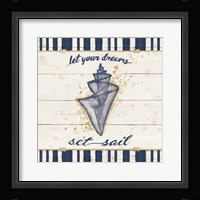 Calm Seas III Gold Rope Border Framed Print