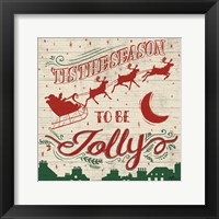 Holiday in the Woods II Red and Green Framed Print