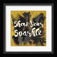 Glitter and Gold II on Gold Framed Print