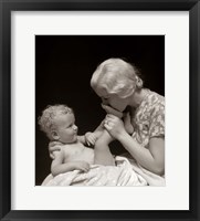 1930s Mother Kissing Bottom Of Baby'S Foot Fine Art Print