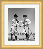 1960s Pair Of Little Leaguers In Uniform Fine Art Print