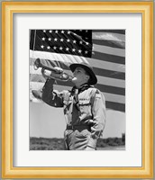 1940s Boy Scout Playing Bugle Fine Art Print
