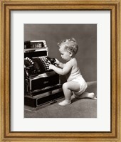1930s 1940s Salesperson Baby Wearing Diaper Fine Art Print