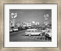 1950s Shopping Center Parking Lot Fine Art Print