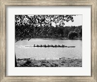 1930s Silhouette Sculling Boat Race Fine Art Print