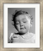 1950s Portrait Baby In Frilly Dress Fine Art Print