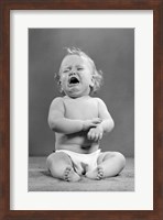 1940s 1950s Crying Baby Wearing Diaper Fine Art Print