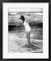 1920s Woman Wearing Bathing Suit & Head Scarf Fine Art Print