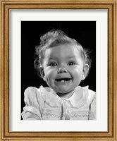 1950s Portrait Baby Girl Smiling With Two Bottom Fine Art Print