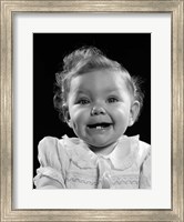 1950s Portrait Baby Girl Smiling With Two Bottom Fine Art Print