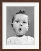 1950s Baby With Surprised Expression Fine Art Print