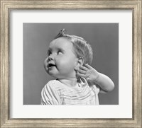 1940s 1950s Close-Up Portrait Of Baby Girl With Curls Fine Art Print