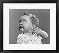 1940s 1950s Close-Up Portrait Of Baby Girl With Curls Fine Art Print