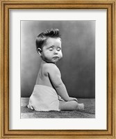 1940s 1950s Baby Seated With Back To Camera Fine Art Print