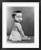 1940s 1950s Baby Seated With Back To Camera Fine Art Print