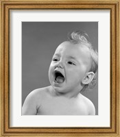 1970s Baby Head And Mouth Open Crying Fine Art Print