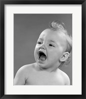 1970s Baby Head And Mouth Open Crying Fine Art Print